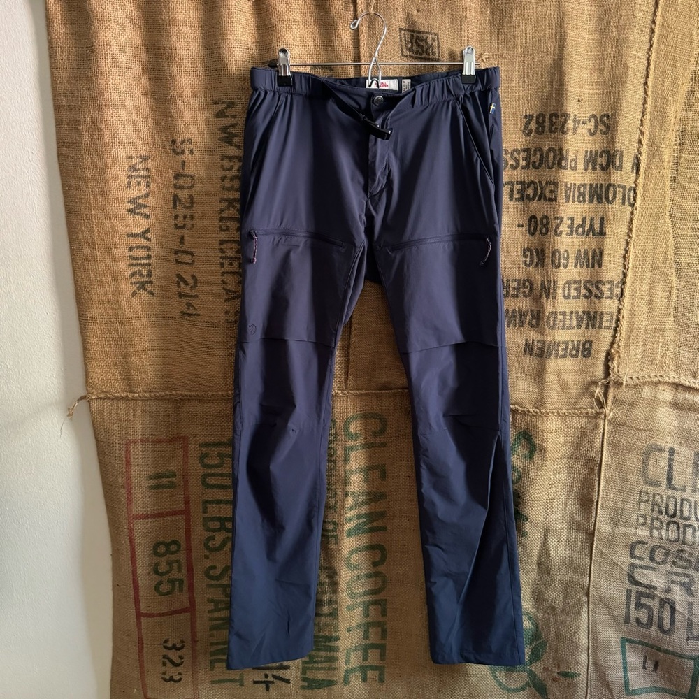 EUC Fjallraven High Coast Hike Trousers Navy Regular 29